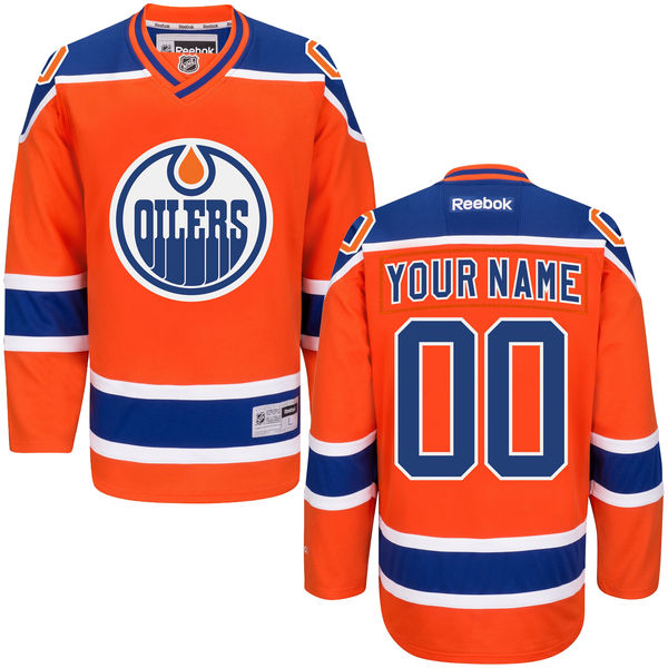 Mens Edmonton Oilers Reebok Orange Custom Premier Alternate Jersey